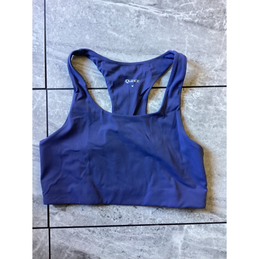 Quince Ultra-Form Scoop Neck Longline Bra Storm Blue Racerback LB114215-ATG001